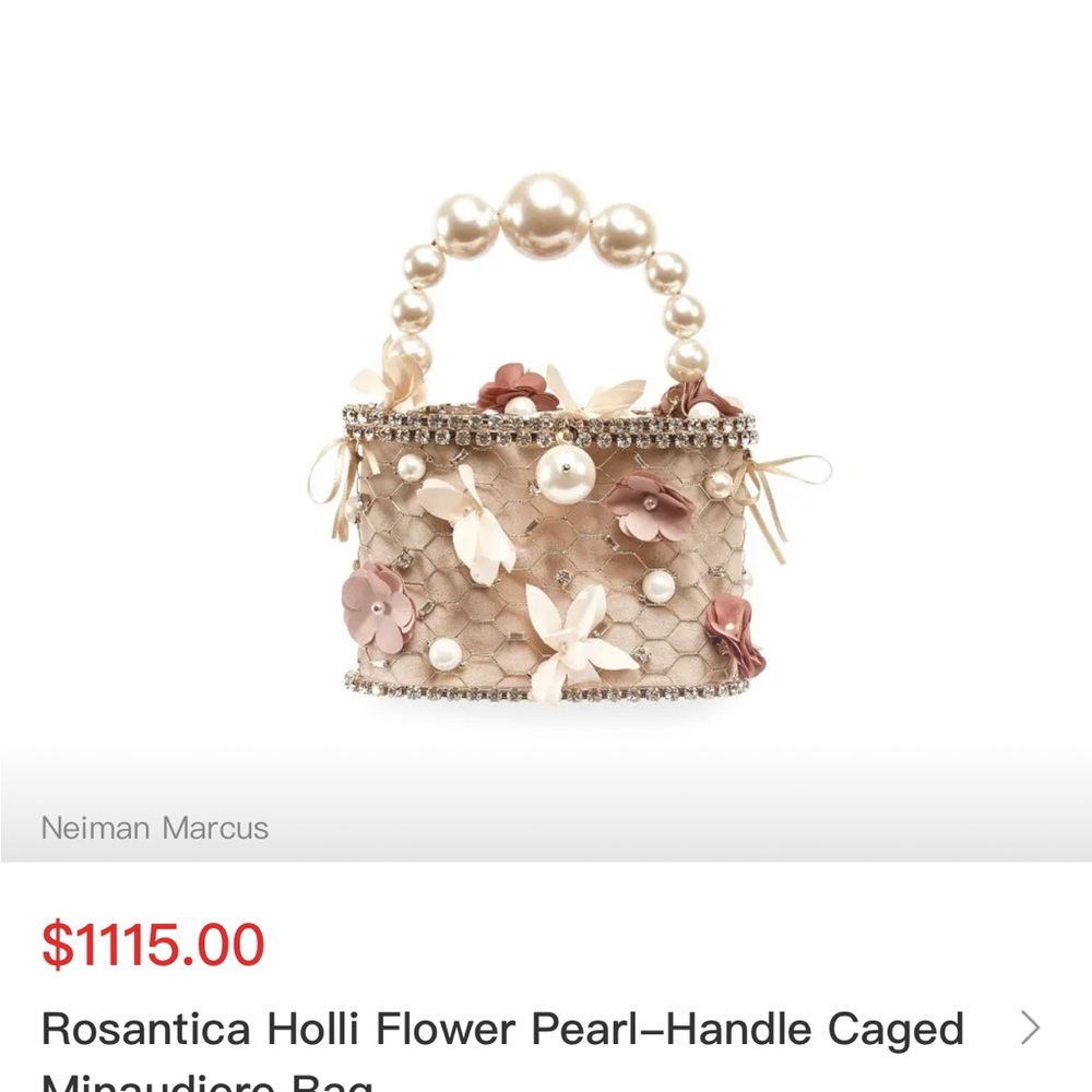 Rosantica Holli Fresia Flower Pearl Bag